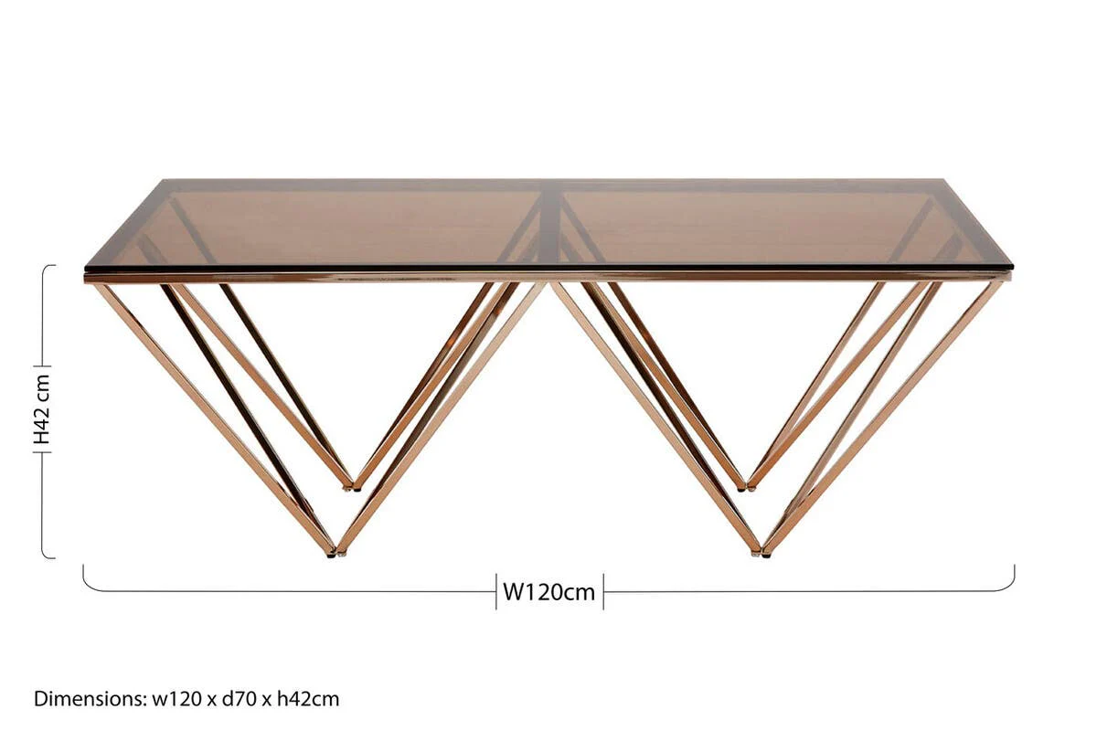 Alustre Champagne Metal Prismatic Legs Coffee Table - Image 2
