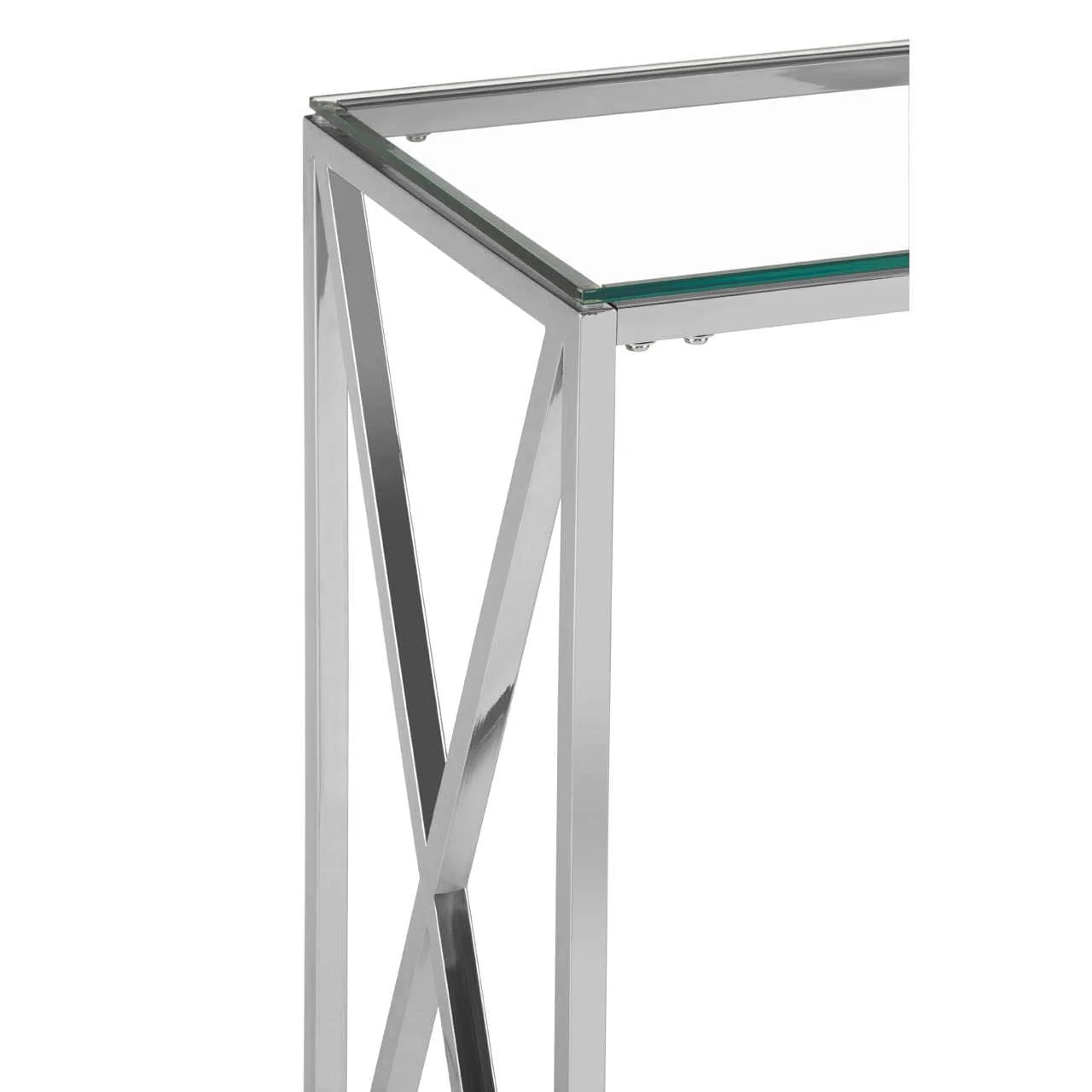 Alustre Silver Cross Design Console Table - Image 5