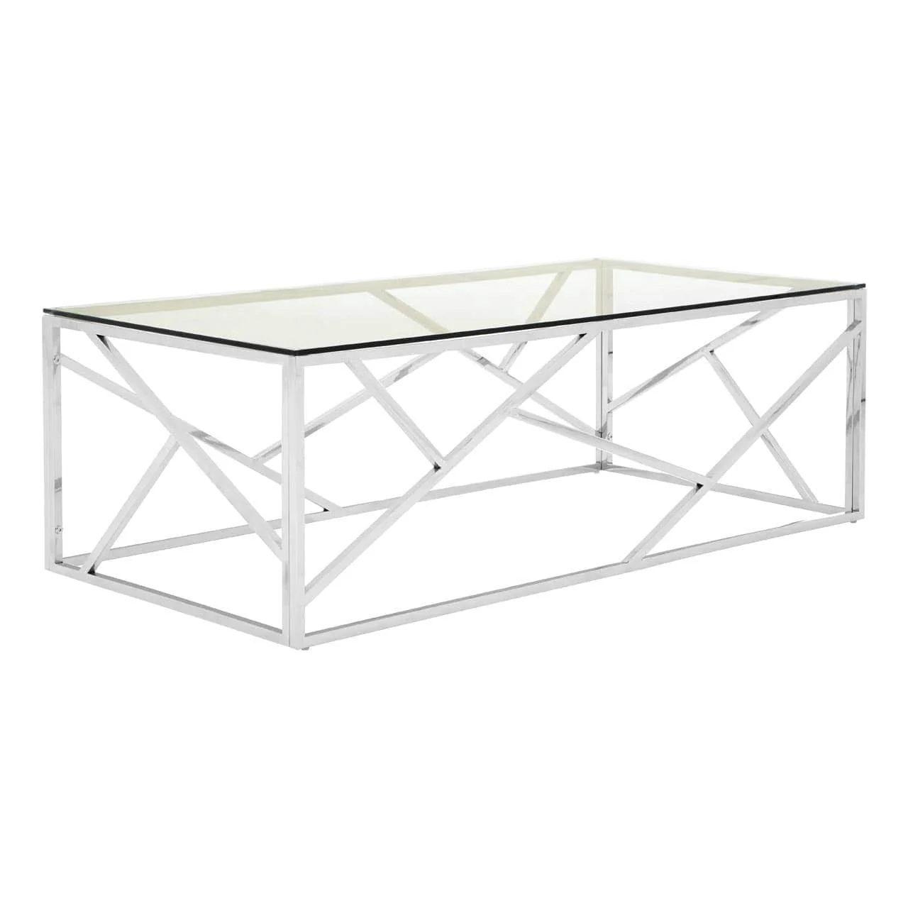 Alustre Stainless Steel Geometric Coffee Table - Image 2