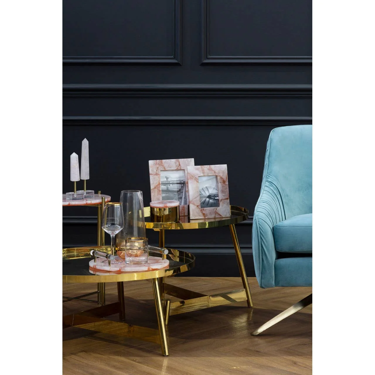 Alvaro Gold Set Of 2 Round Coffee Tables - Image 5
