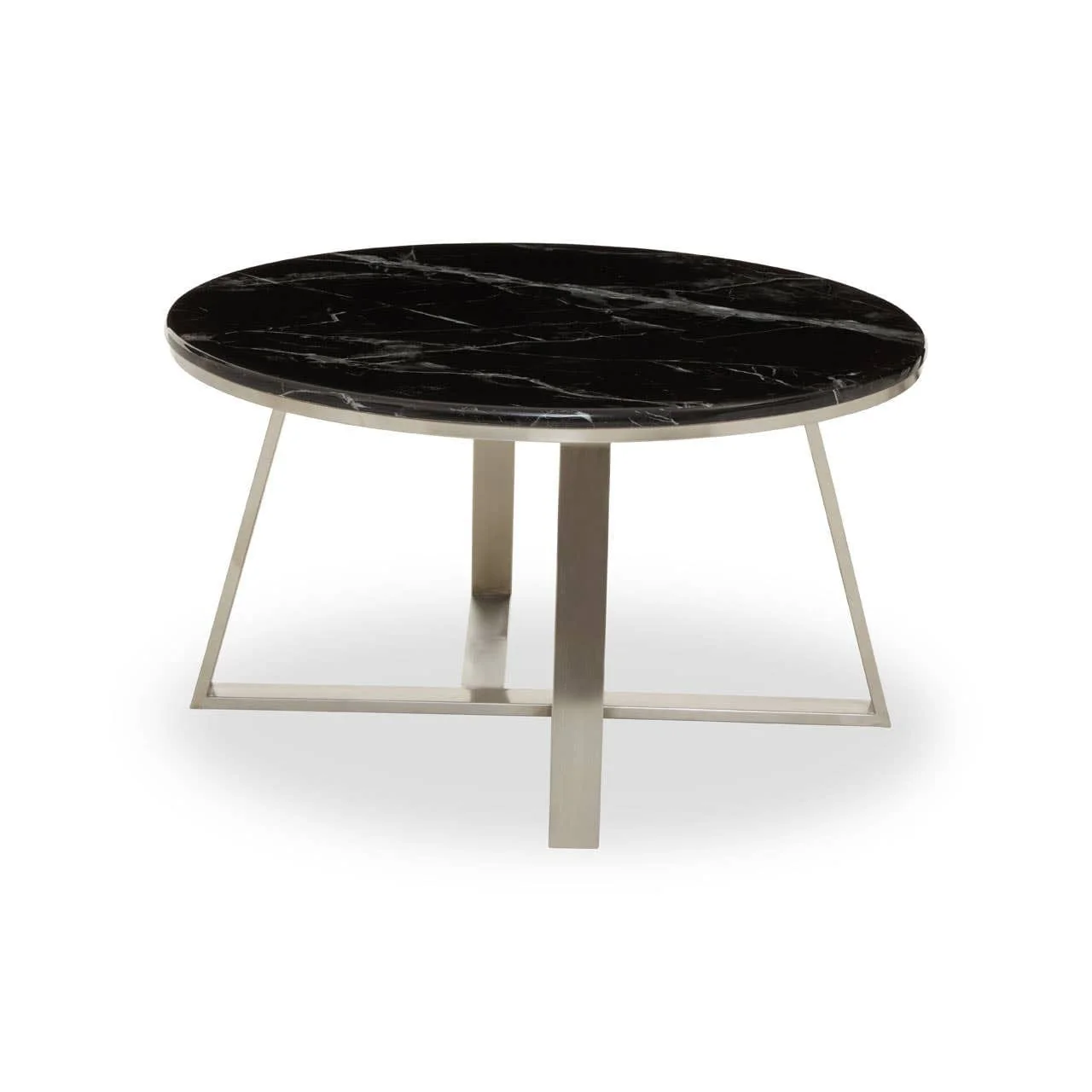 Alvaro Round Coffee Table With Black Marble Top - Image 3