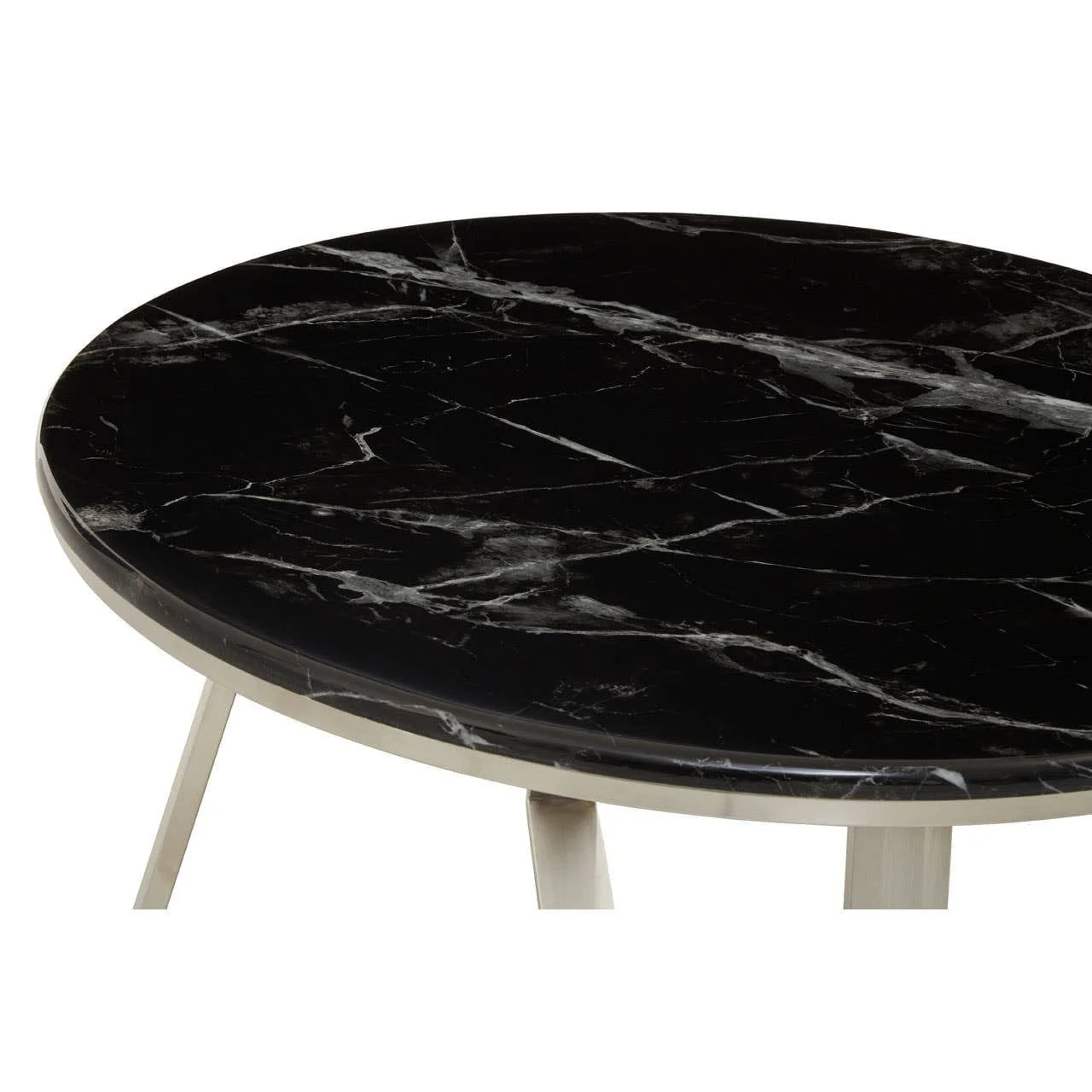 Alvaro Round Coffee Table With Black Marble Top - Image 4