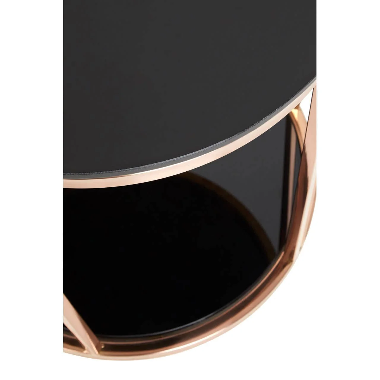 Alvaro Round Rose Gold Finish Side Table - Image 3
