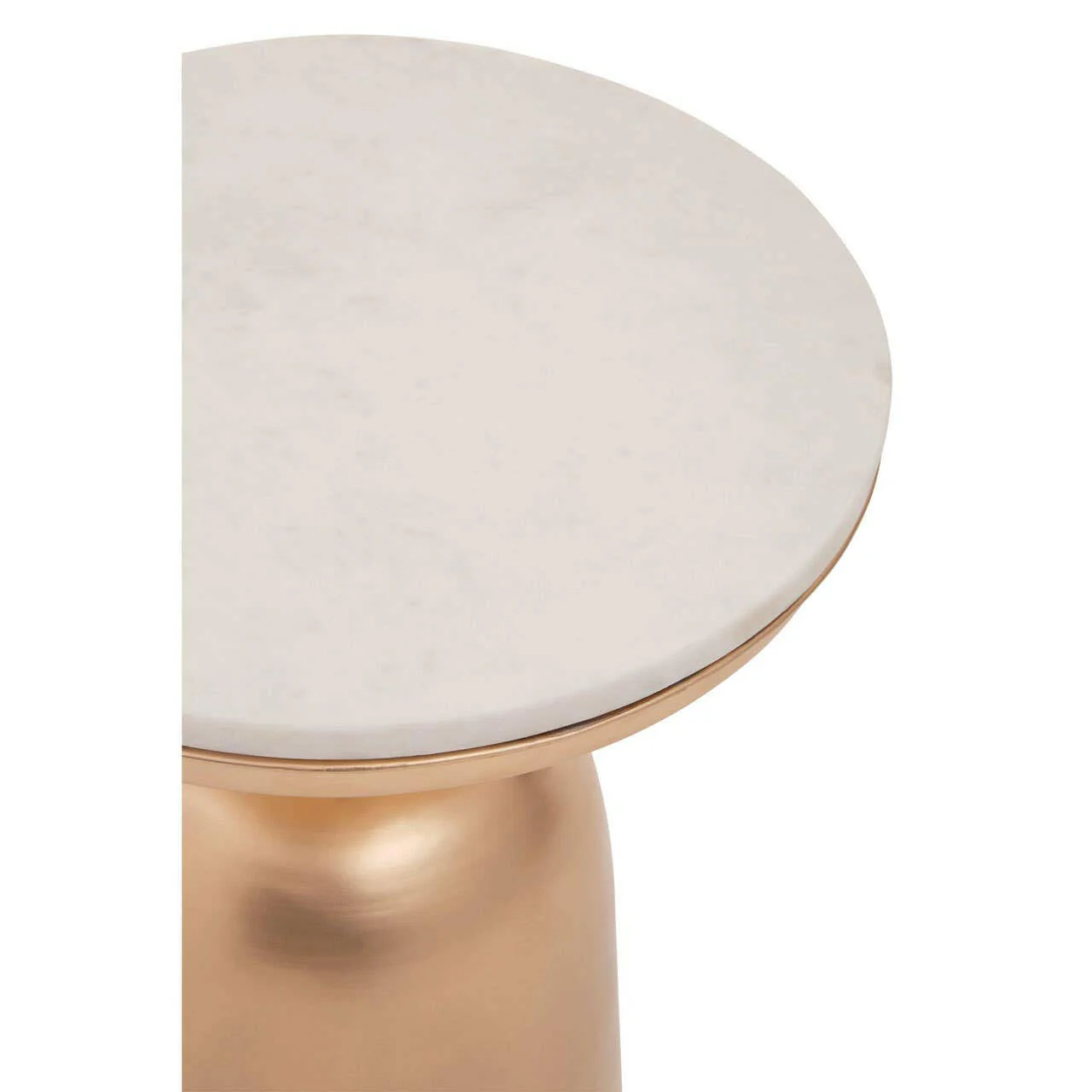 Amira White Marble Top Gold Base Side Table - Image 5