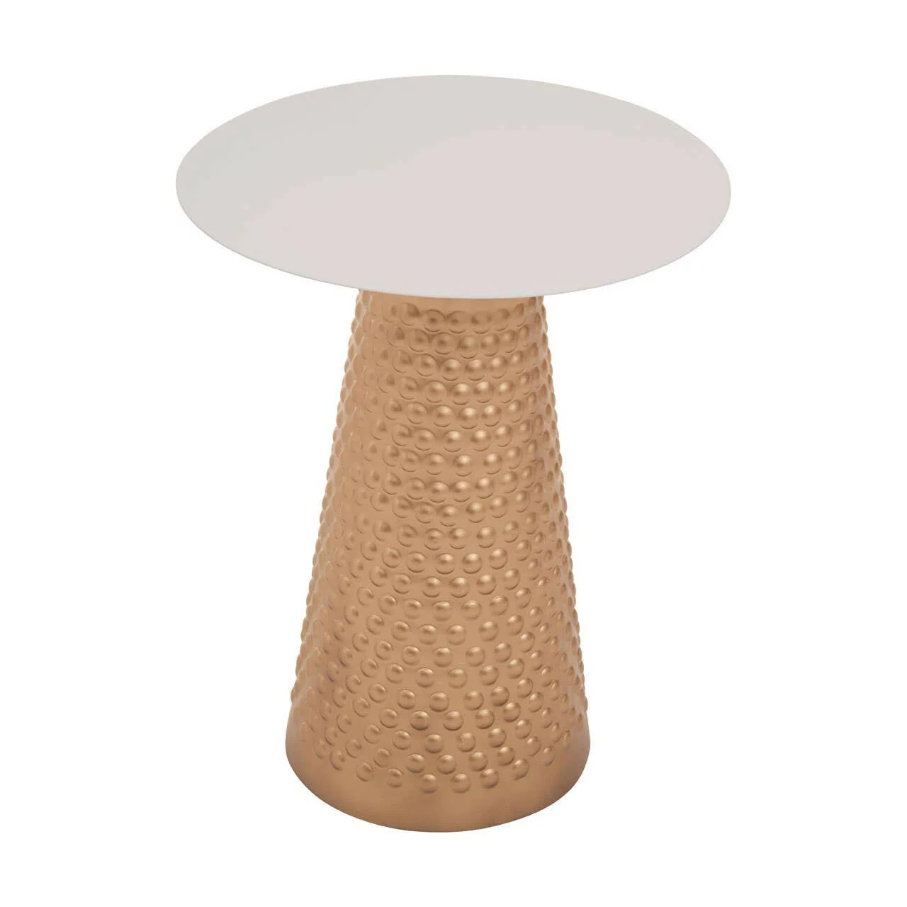 Amira White Top Gold Base Side Table - Image 2