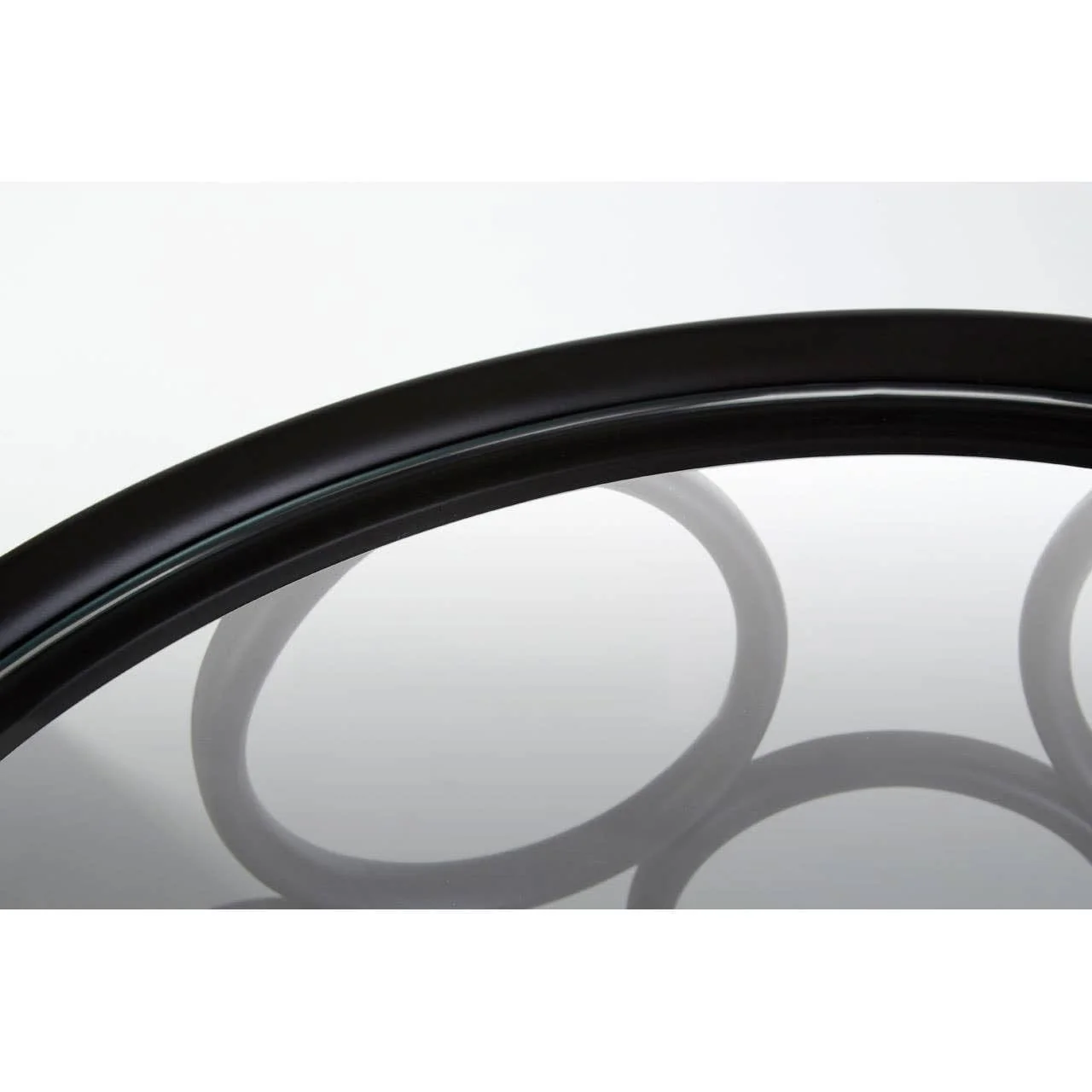 Antalya Black Round Side Table with Glass Top - Image 6