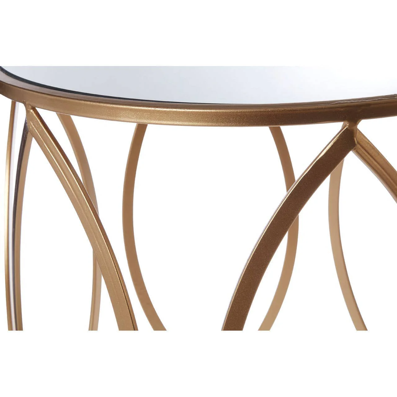 Arcana Set Of Two Gold Finish Side Tables. - Image 4