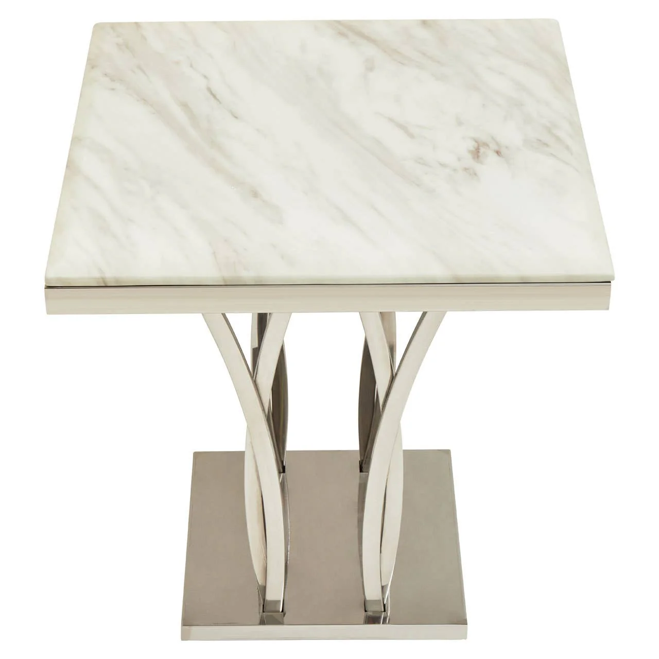 Arenza Black Marble And Silver Side Table - Image 7