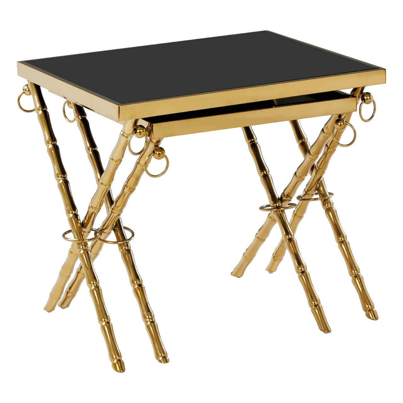 Arezzo Gold and Black Set Of 2 Nesting Tables - Image 2