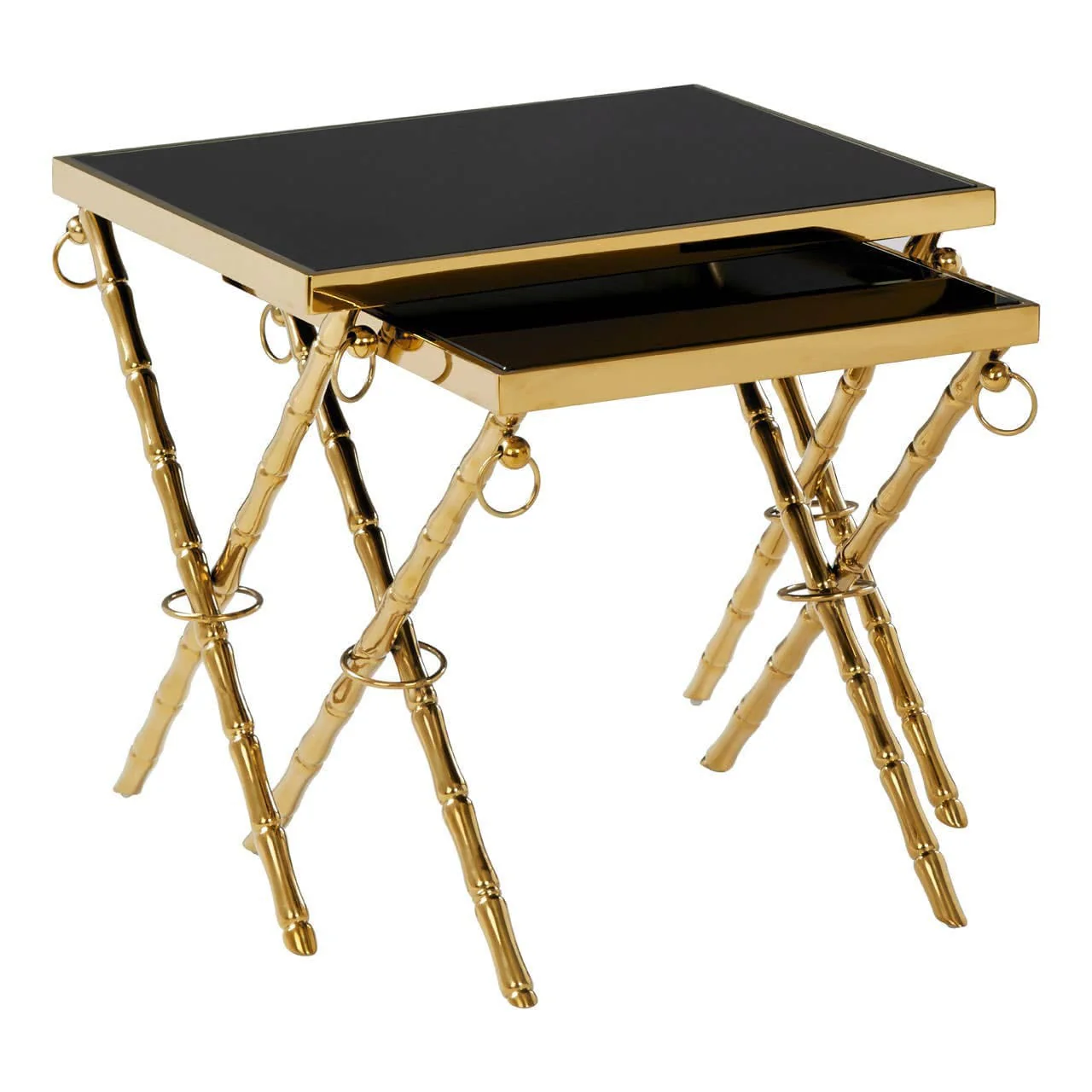 Arezzo Gold and Black Set Of 2 Nesting Tables - Image 3