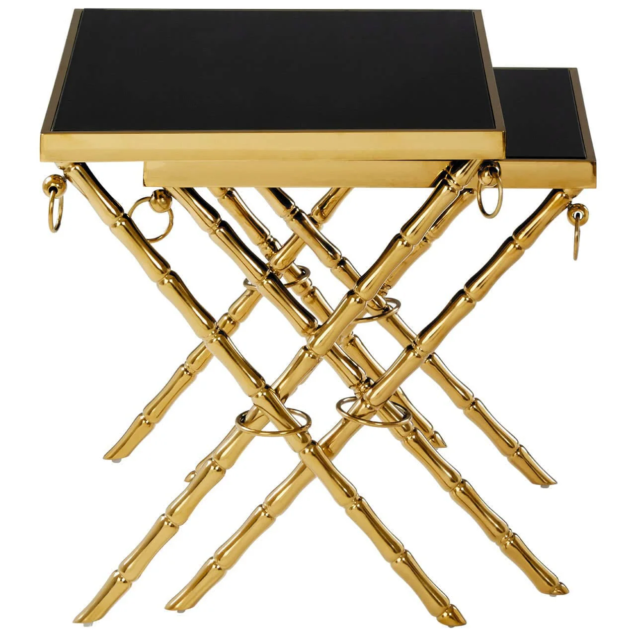Arezzo Gold and Black Set Of 2 Nesting Tables - Image 4
