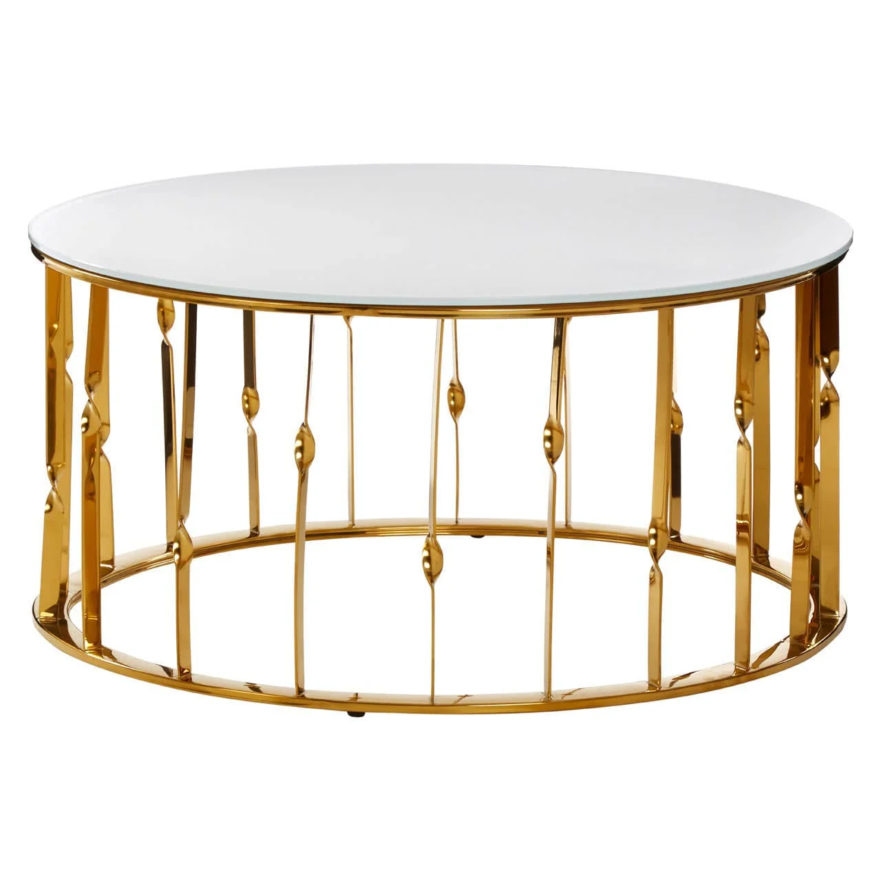 Arezzo Round Coffee Table With Gold Finish Frame - Image 2