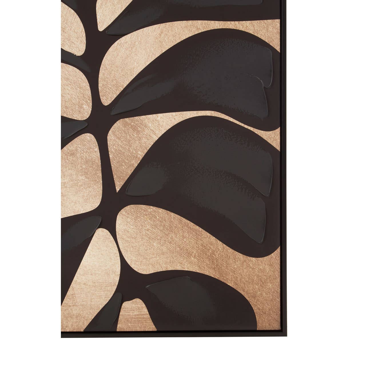 Astratto Canvas Black Leaf Design Wall Art - Image 4