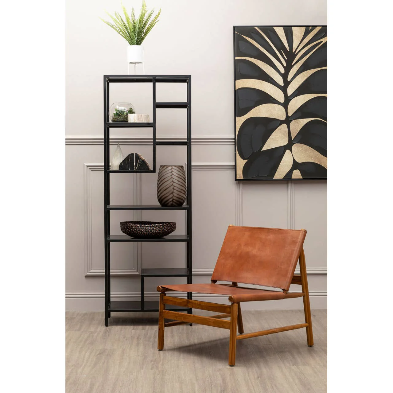 Astratto Canvas Black Leaf Design Wall Art - Image 8