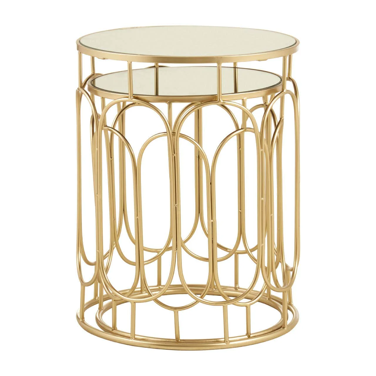 Avantis Set Of 2 Champagne Metal Side Tables - Image 3