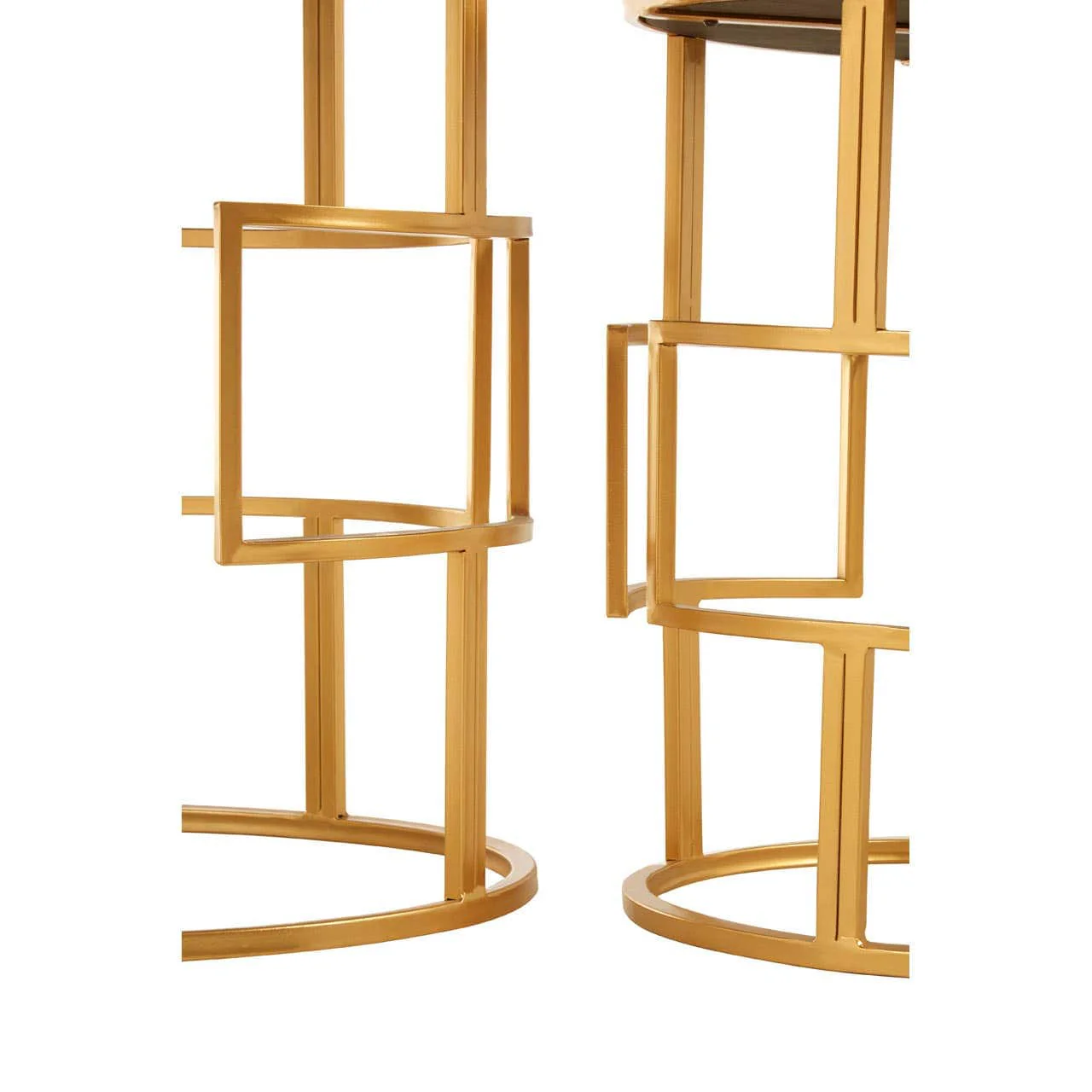 Avantis Set Of 2 Gold Metal/Round Side Tables - Image 6