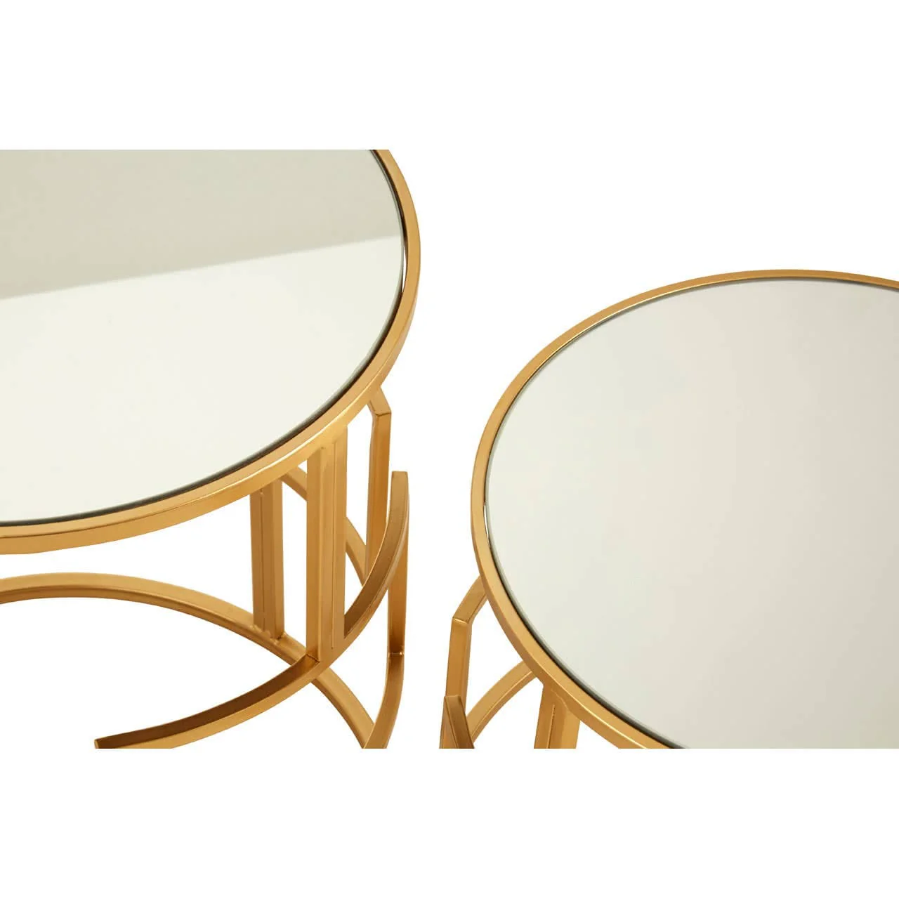 Avantis Set Of 2 Gold Metal/Round Side Tables - Image 7