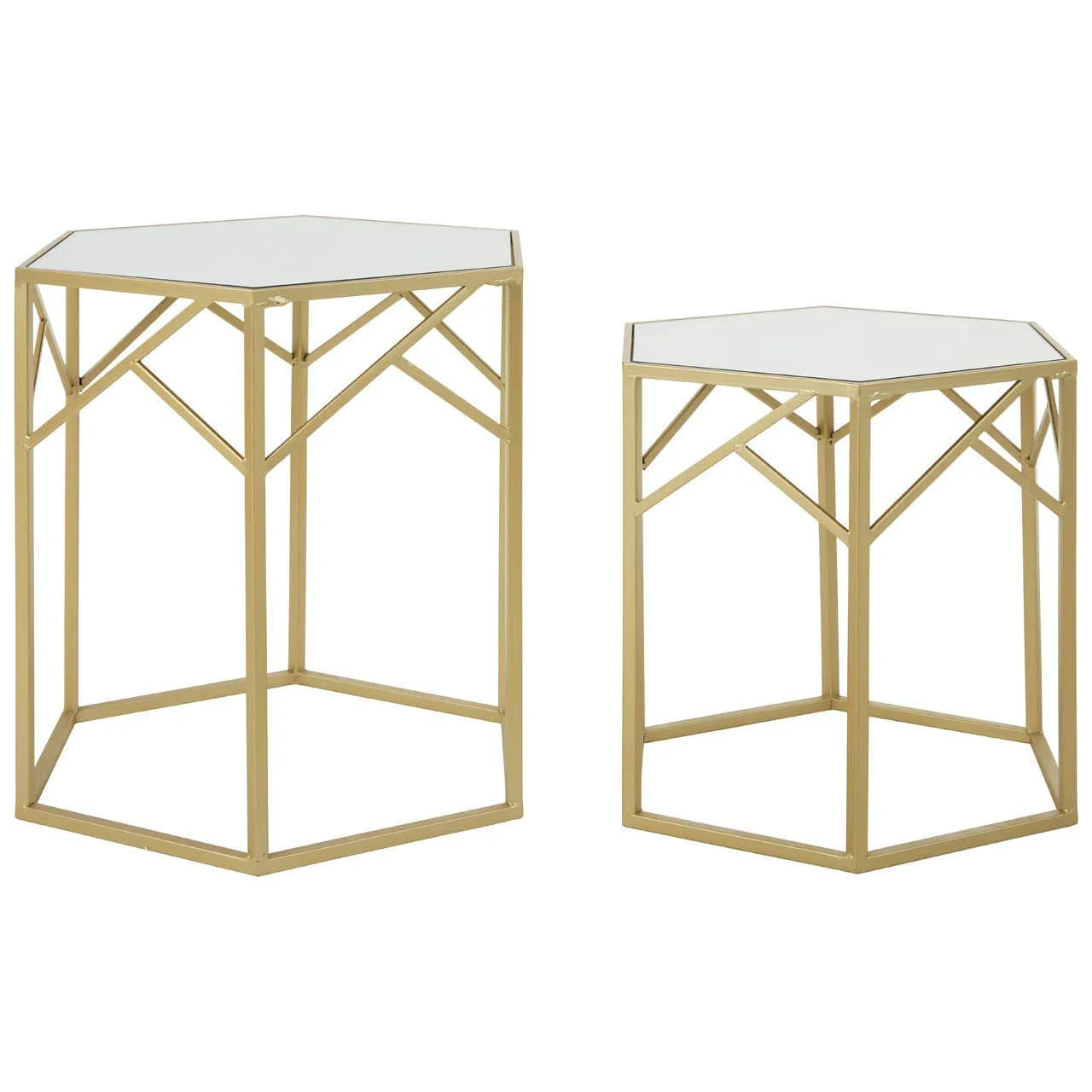 Avantis Set Of 2 Hexagonal Side Tables - Image 3