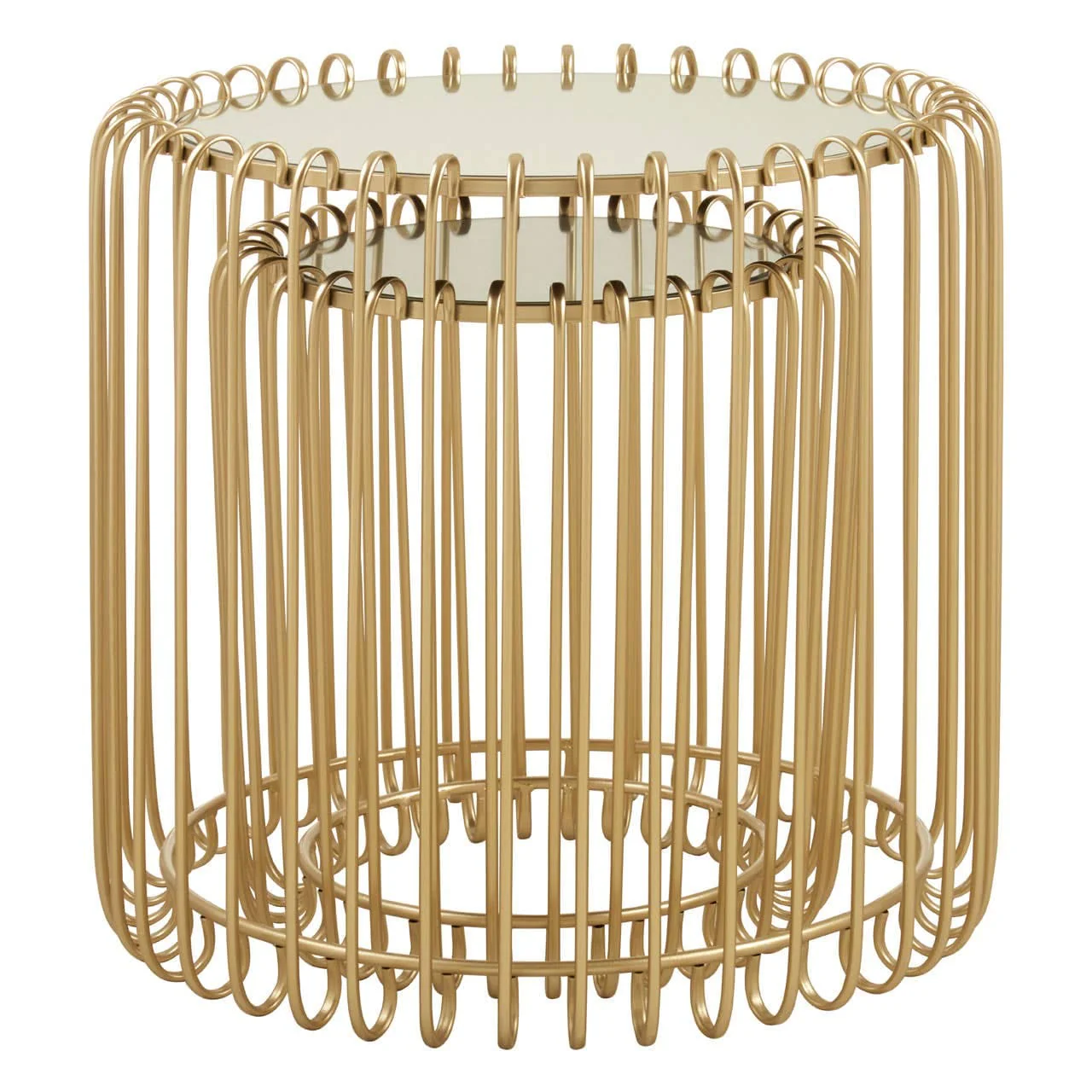 Avantis Set Of Two Champagne Wireframe Side Tables - Image 3