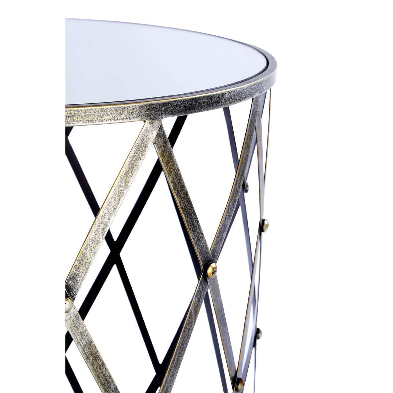 Avantis Set Of Two Diamond Design Silver Tables - Image 2