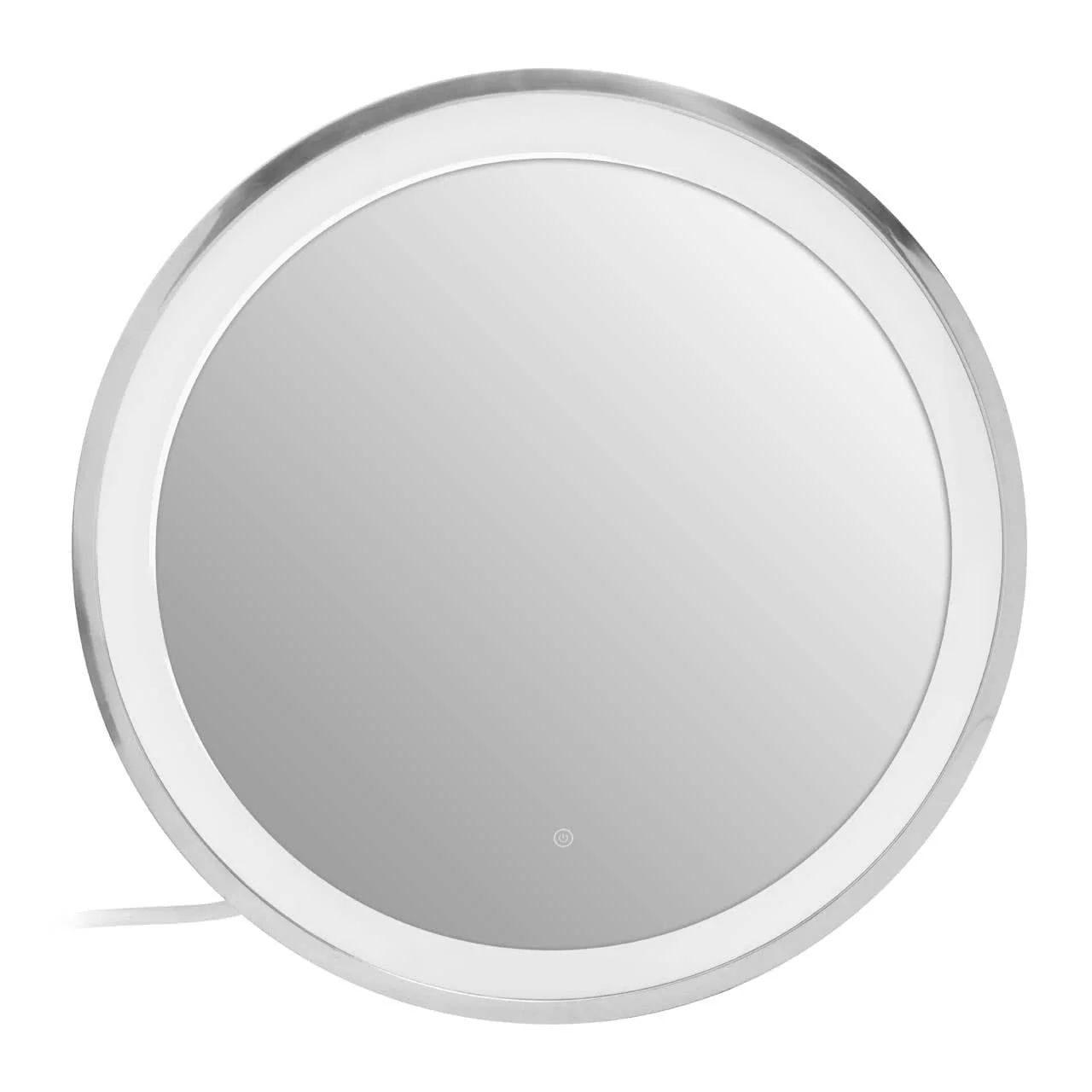 Avelino Illuminated LED Silver Round Mirror - Image 3