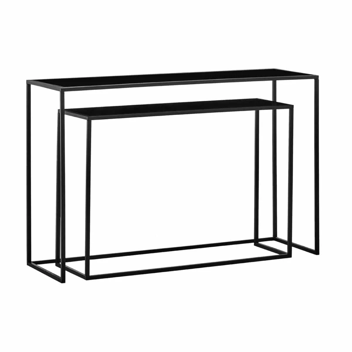 Avento Set Of Two Black Console Tables - Image 2