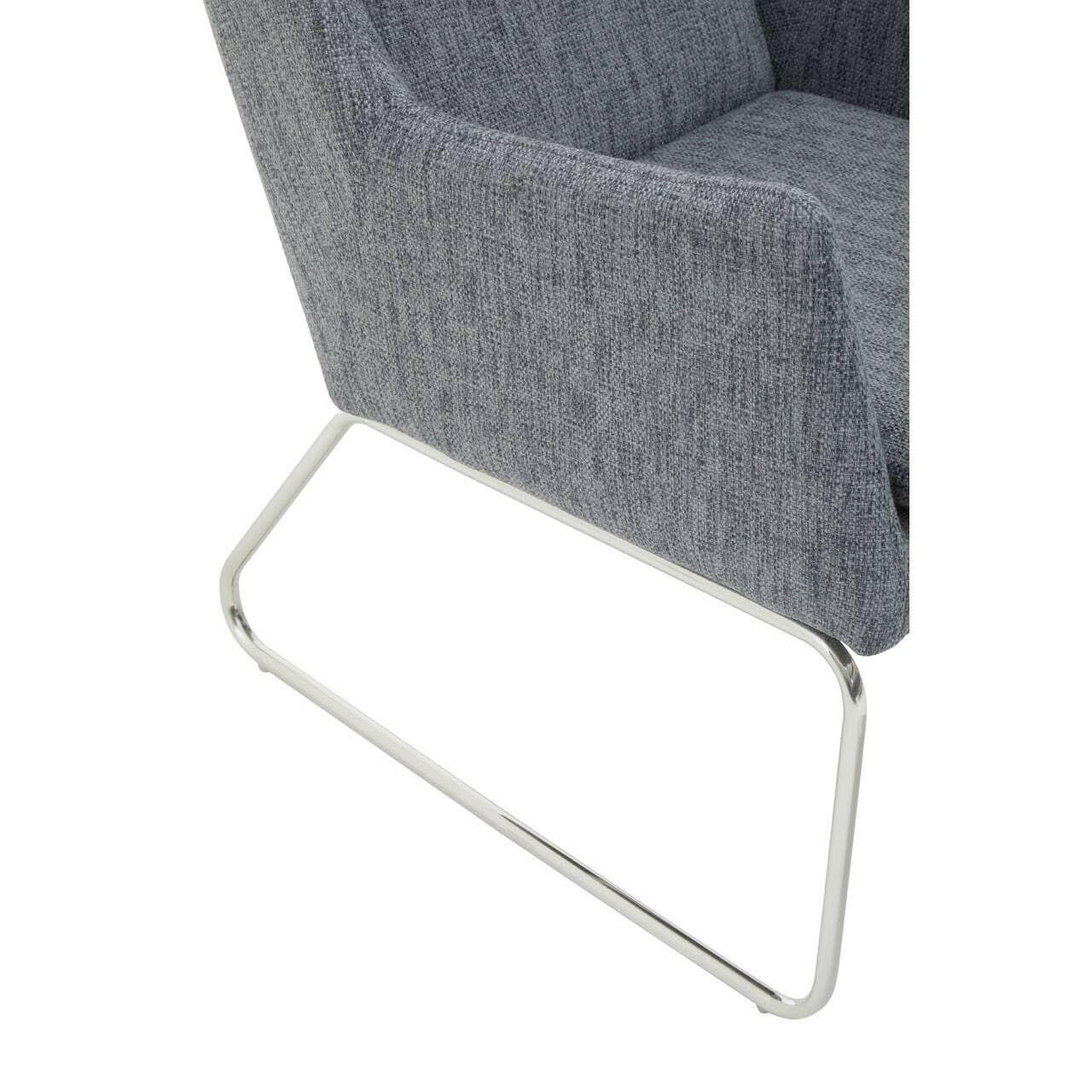 Azalea Grey Fabric Chair And Footstool - Image 9