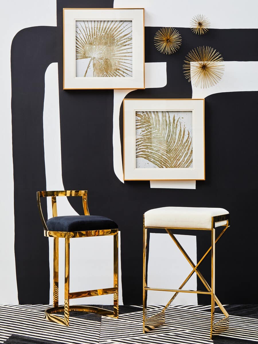 Azalea Ivory And Gold Finish Bar Stool - Image 12