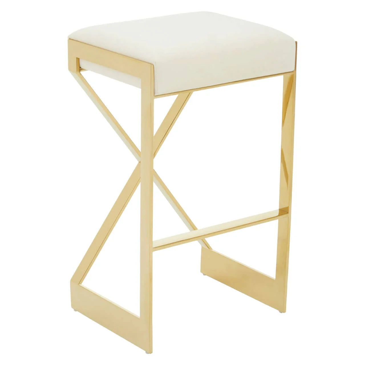 Azalea Ivory And Gold Finish Bar Stool - Image 5