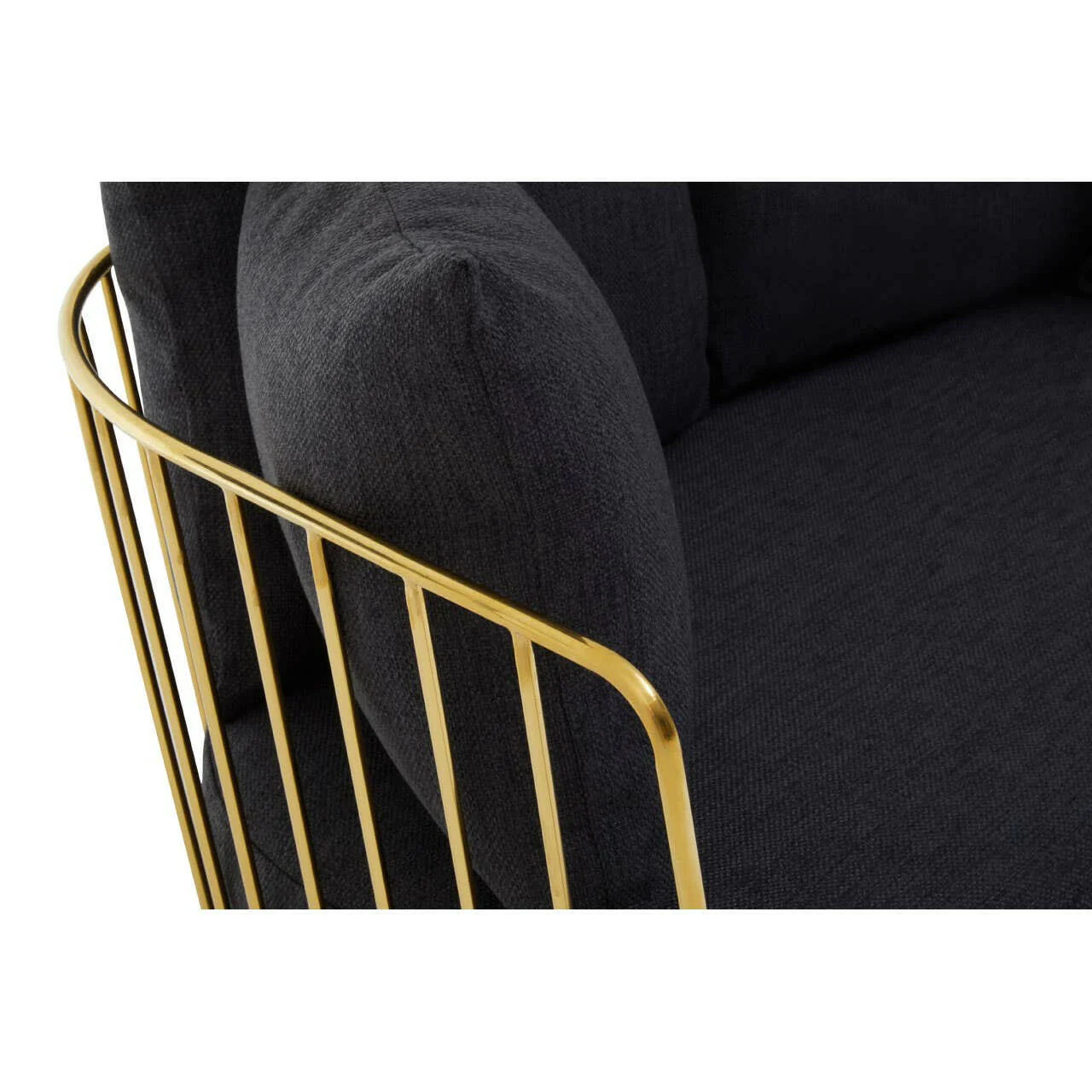 Azalea Two Seat Black Fabric Sofa - Image 9