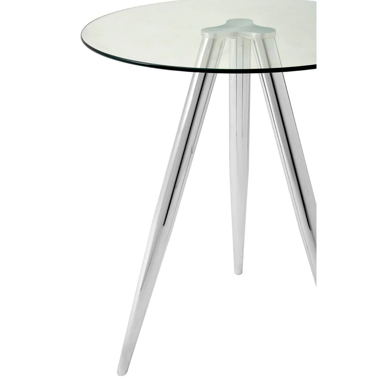 Barton Round Glass Bar Table with Chrome Legs - Image 3