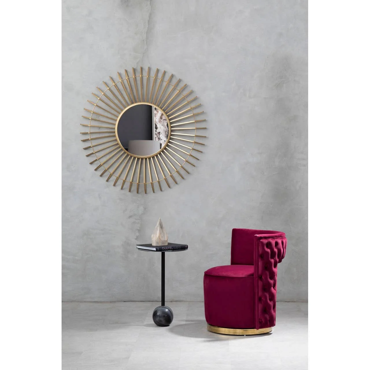 Beauly Round Gold Wall Mirror - Image 3