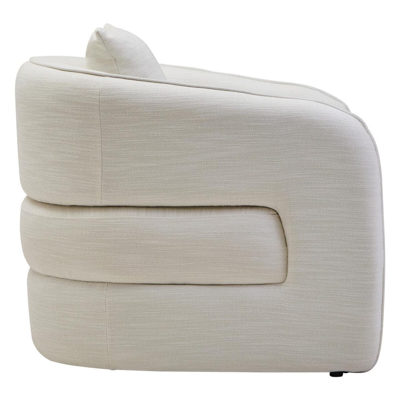 Bilani Cream Linen Effect Curved Chair - Image 3