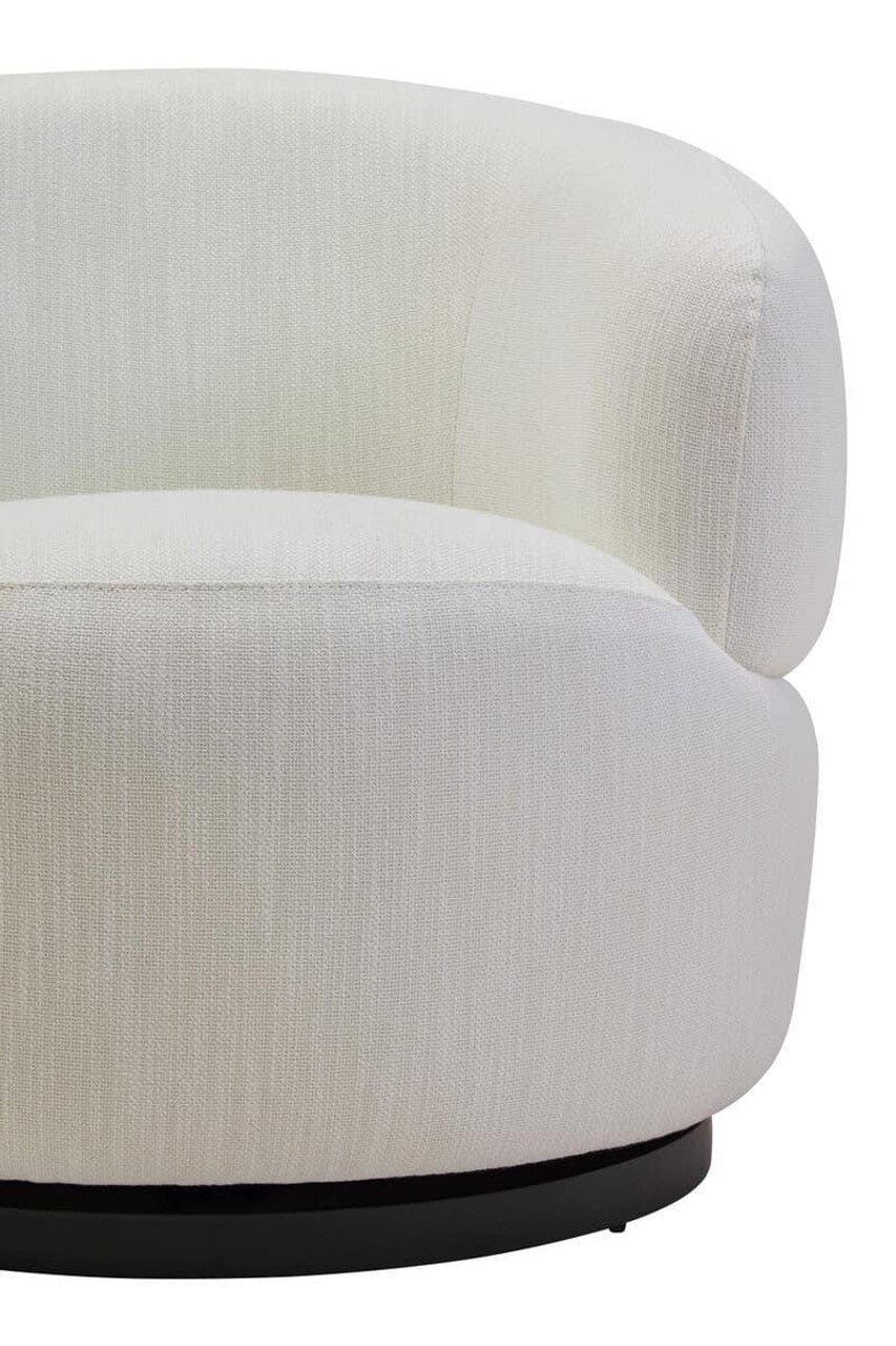 Bordo Textured Cream Curved Swivel Chair - Image 4