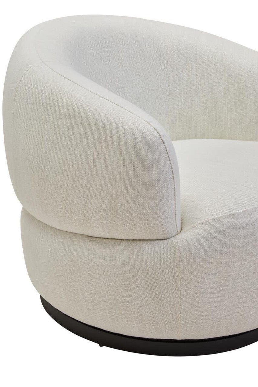 Bordo Textured Cream Curved Swivel Chair - Image 5