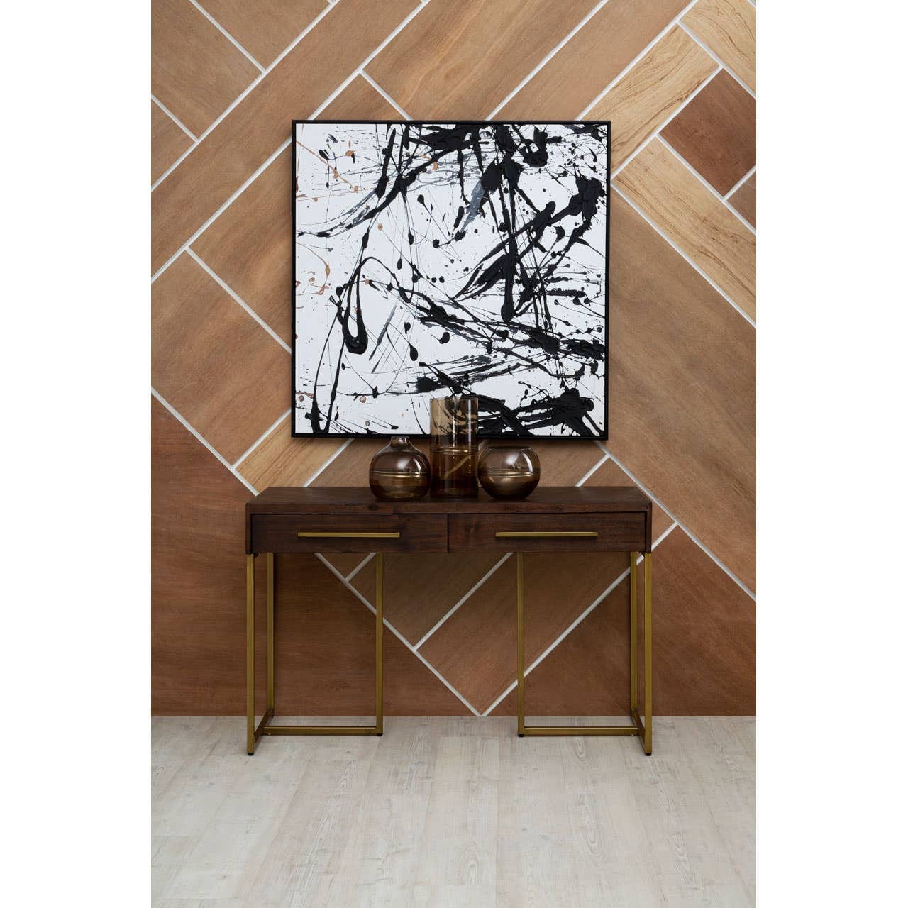 Brando Acacia Wood Effect Console Table with Drawers - Image 4
