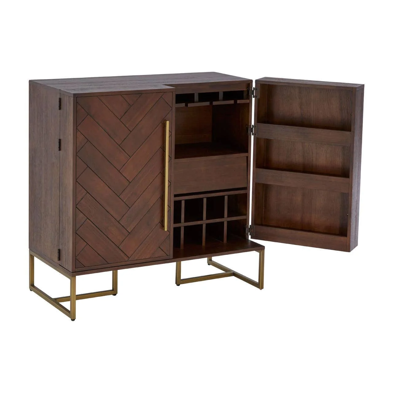 Brando Acacia Wood Effect Drinks Cabinet - Image 3