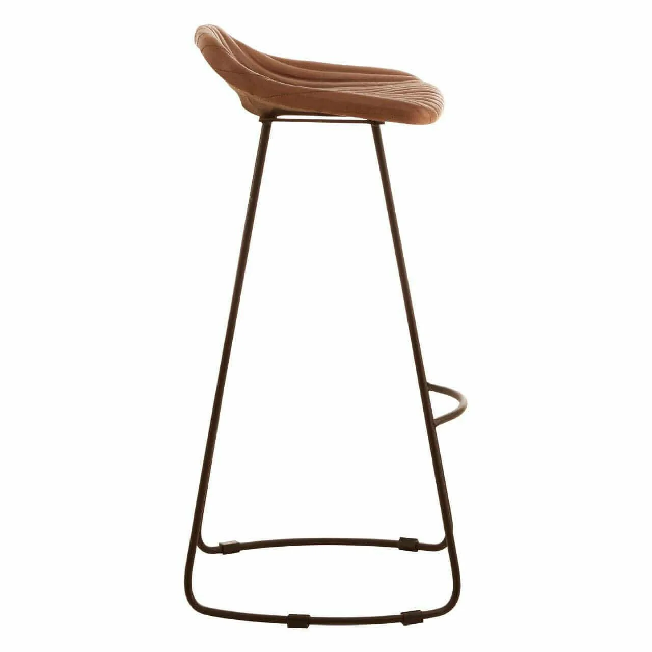 Buffalo Light Brown Leather / Iron Stool - Image 3