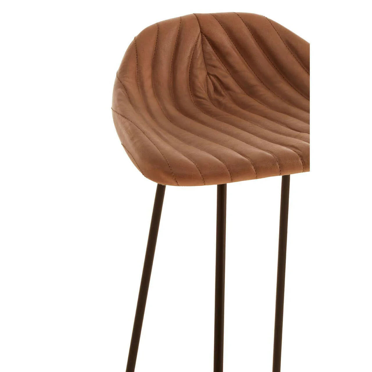 Buffalo Light Brown Leather / Iron Stool - Image 5