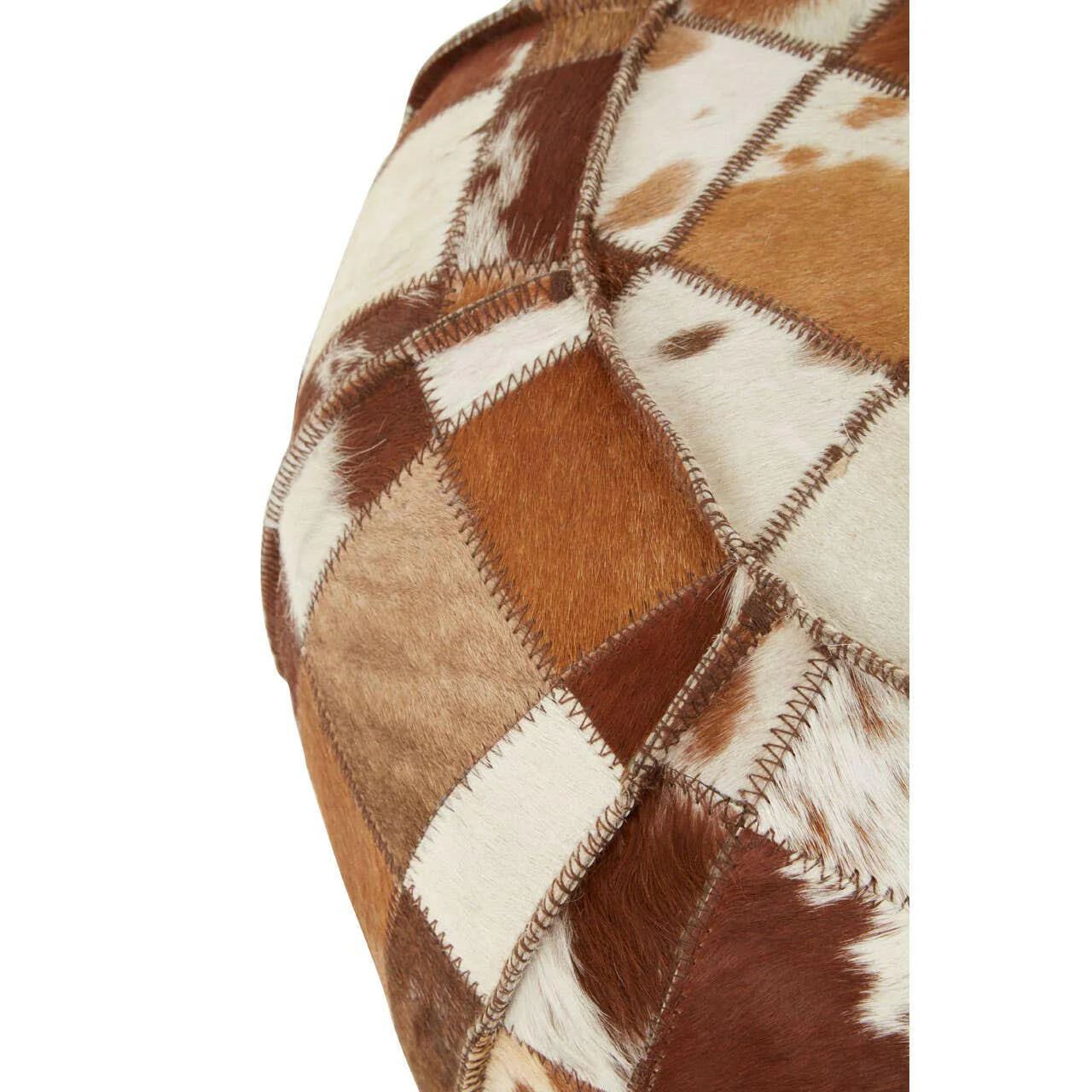 Buffalo Multicolour Leather Pouffe - Image 4