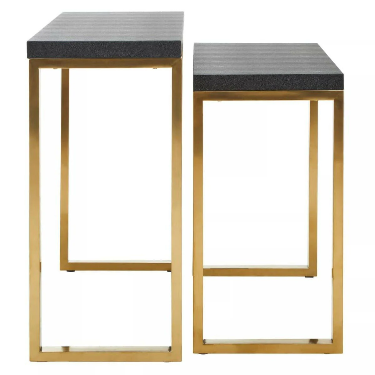 Cardoba Set Of Two Black Shagreen Console Tables - Image 4