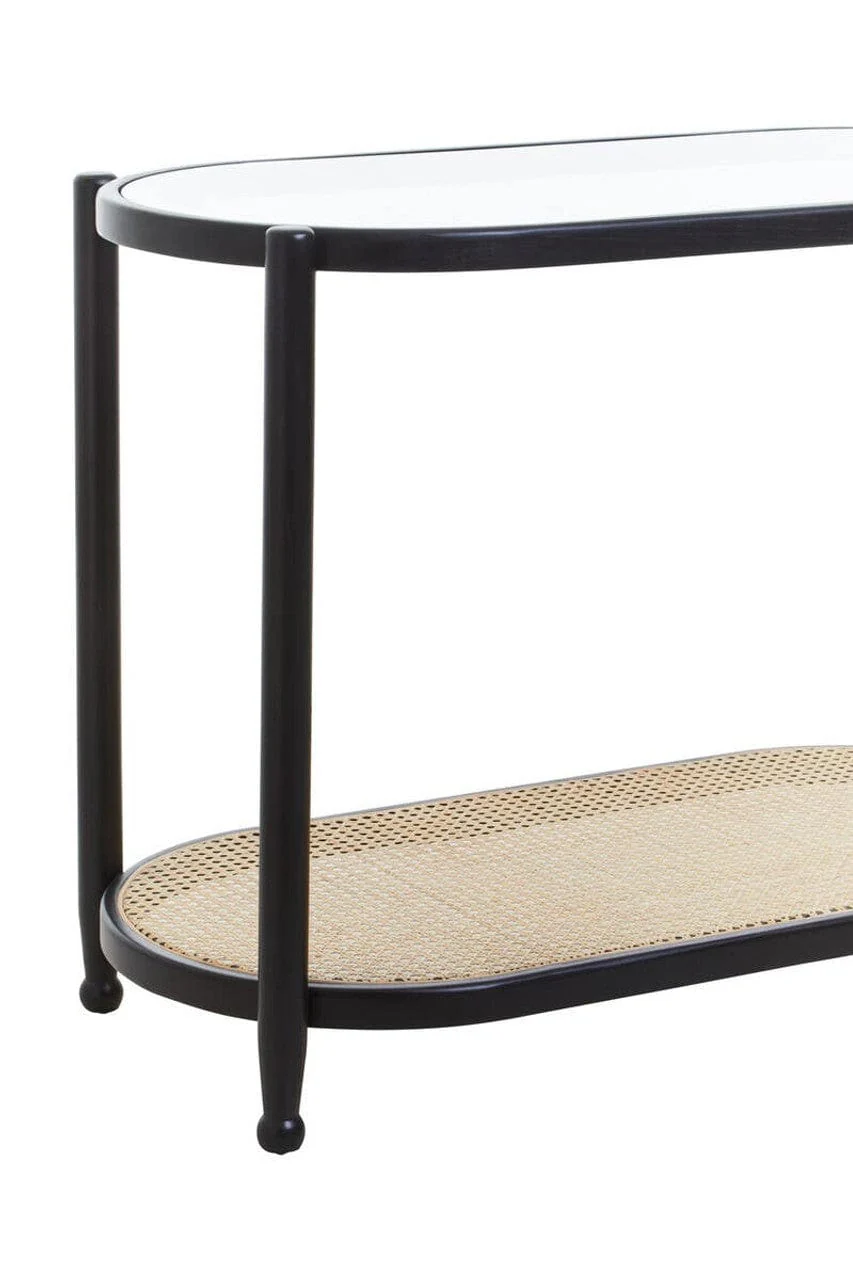 Cebu Rattan and Glass 2 Tier Console Table - Image 14