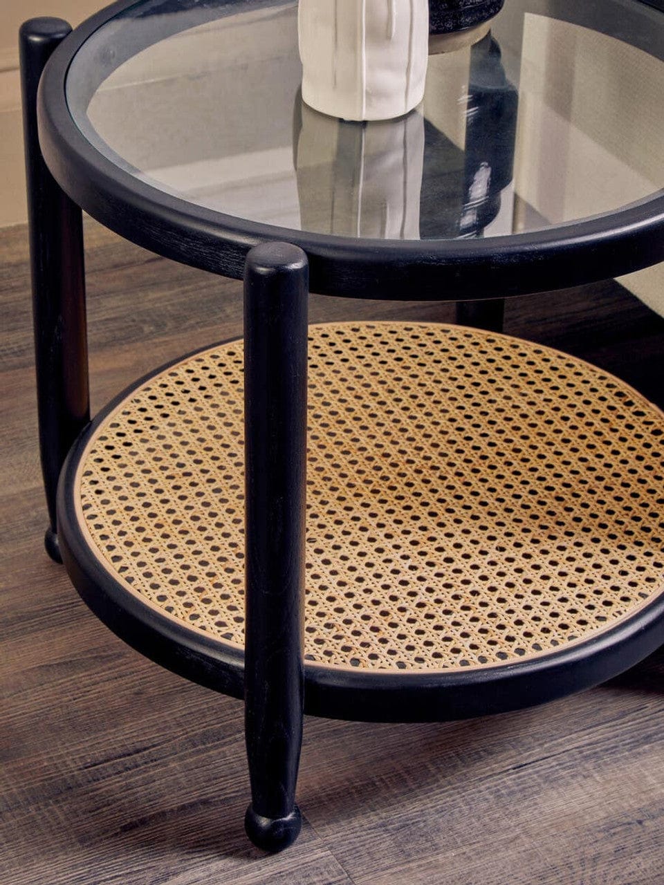 Cebu Rattan and Glass Side Table - Image 3