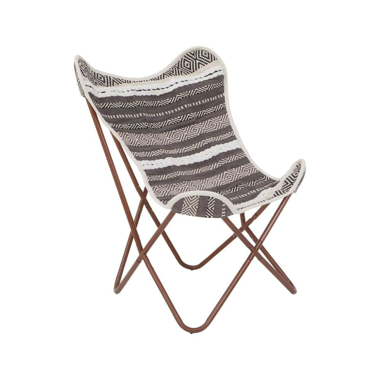 Cefena Grey And White Butterfly Chair - Image 2