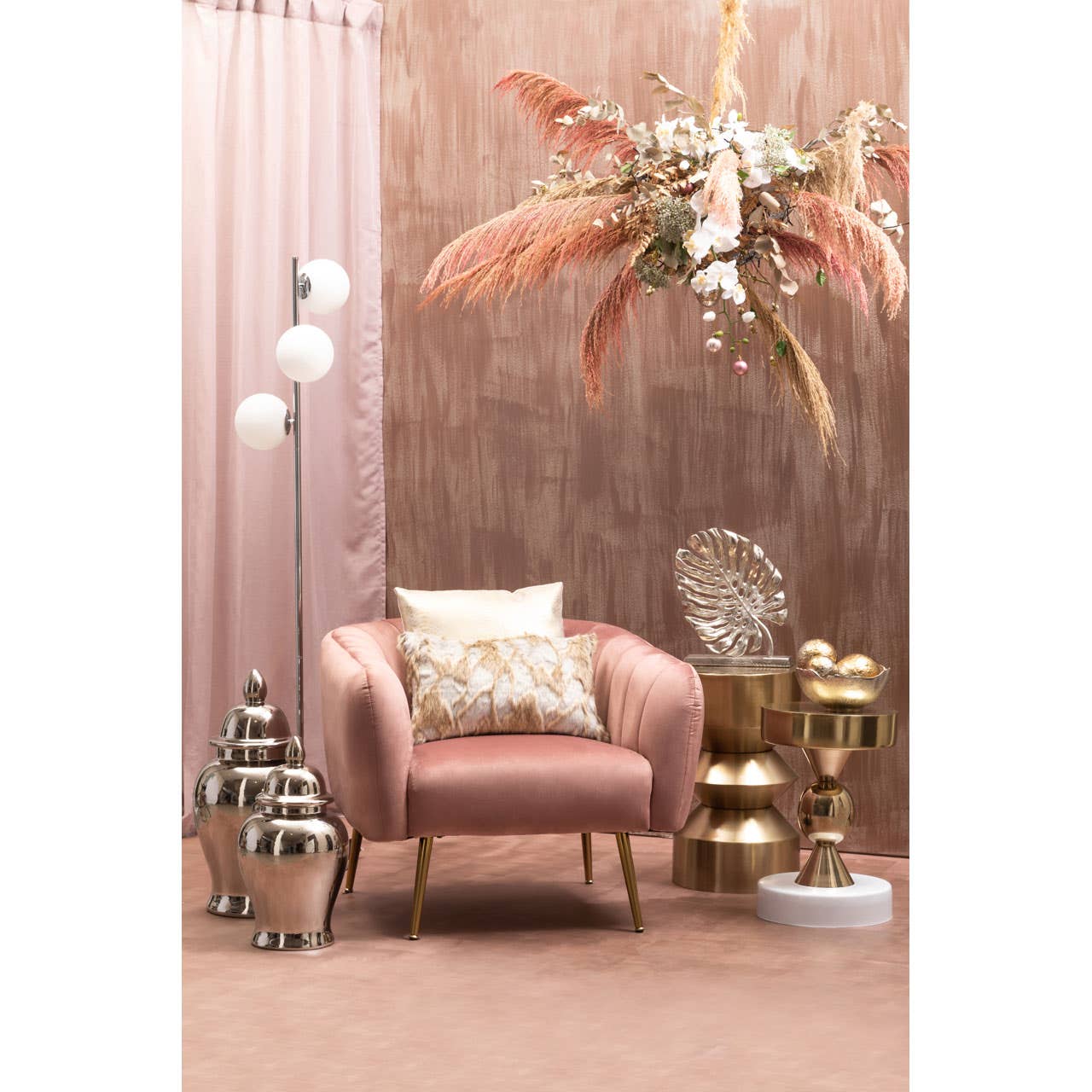 Corra Gold Finish Iron Side Table - Image 8