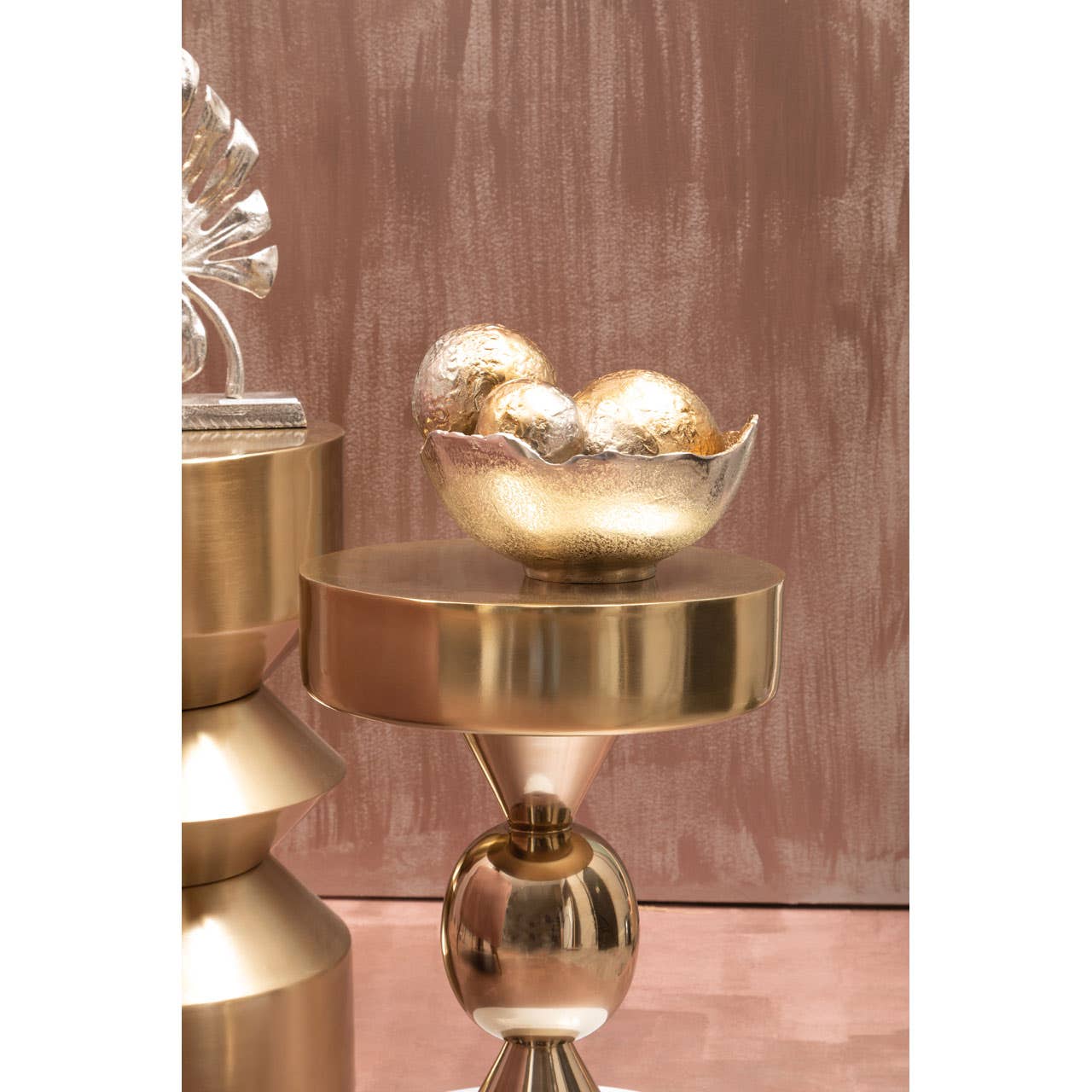 Corra Gold Finish Iron Side Table - Image 9