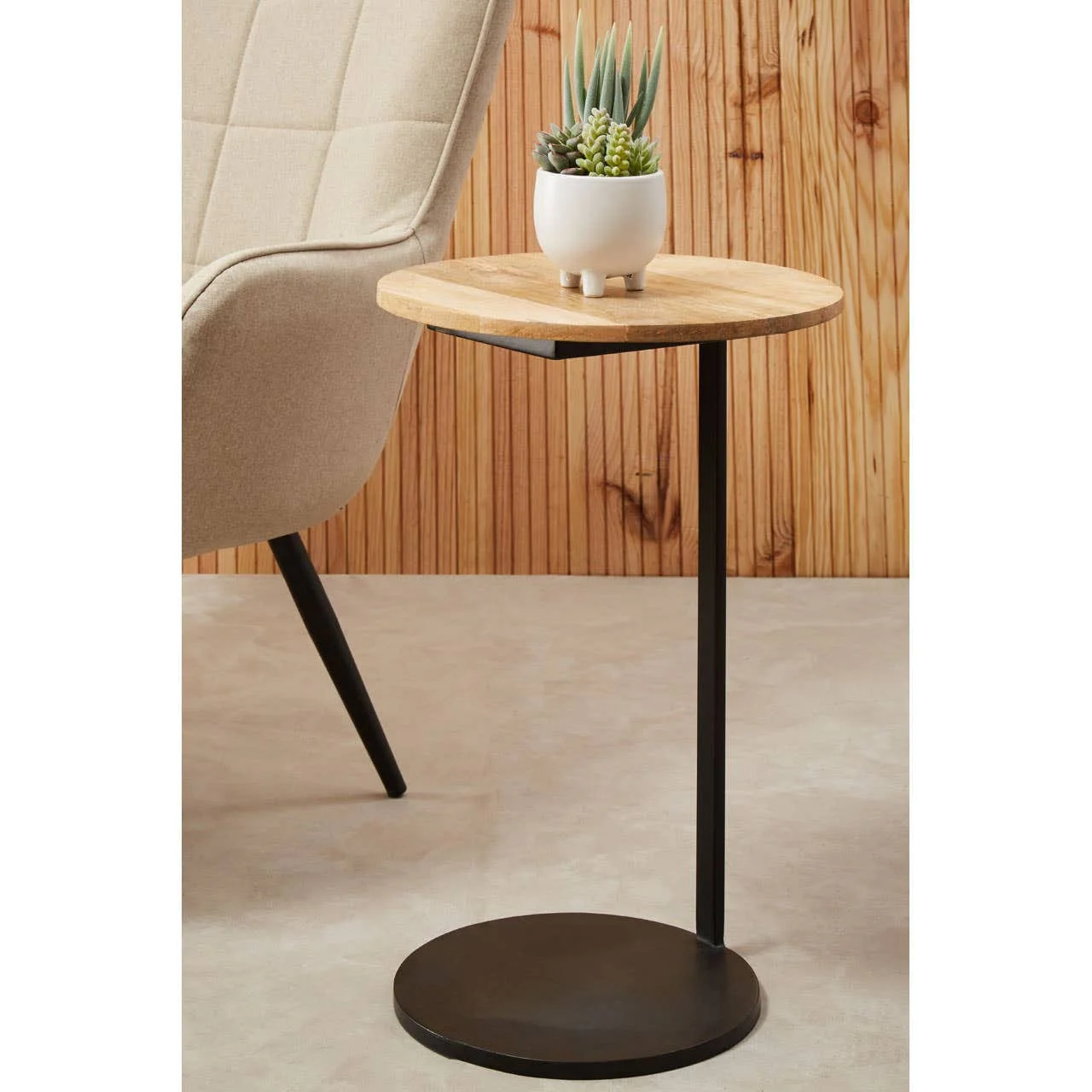 Corra Side Table With Round Wooden Top - Image 17