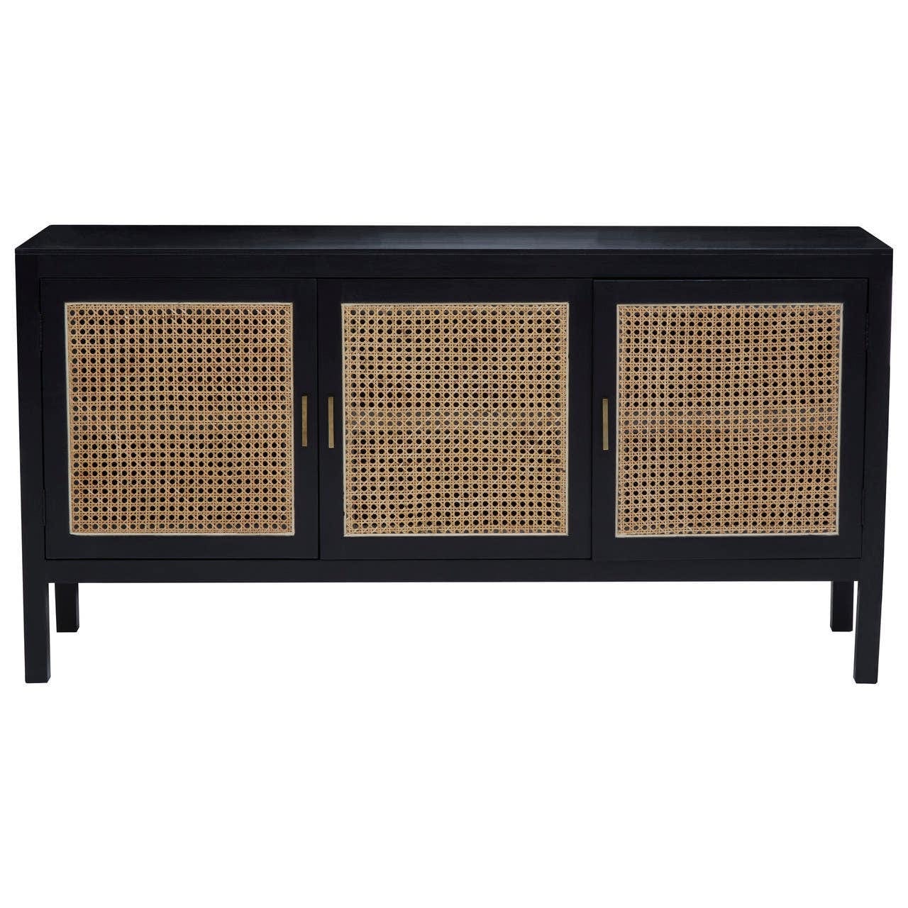 Corso Black Sideboard with 3 Rattan Doors - Image 5