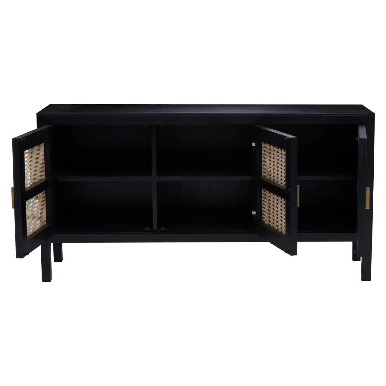 Corso Black Sideboard with 3 Rattan Doors - Image 6