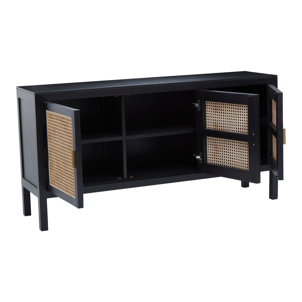 Corso Black Sideboard with 3 Rattan Doors - Image 7